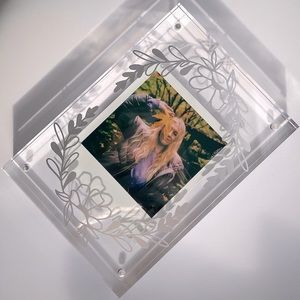 Handmade 5x7 Acrylic Frame with Silver Floral Border